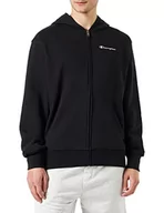 Bluzy męskie - Champion Męska bluza z kapturem Eco Future Terry Custom Fit na zamek błyskawiczny, czarna, XS - miniaturka - grafika 1