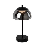 Lampy stojące - Honsel Nowoczesna lampa stołowa czarna z przydymionym szkłem w tym LED 3-stopniowy ściemniacz - Djent - miniaturka - grafika 1