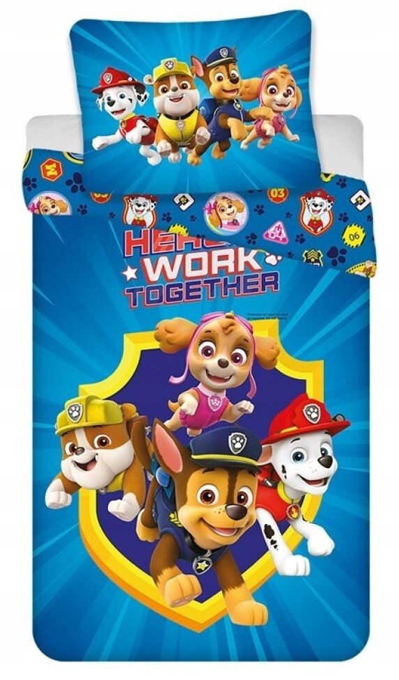 Pościel dziecięca Psi Patrol Heroes Work Together 140x200 cm dwustronna