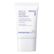 Kremy do twarzy z filtrem - Innisfree - Daily Uv Defense Mineral Sunscreen Spf50 - Ochrona Przeciwsłoneczna Uva / Uvb - Sunscreens Minéral Quotidien 50ml - Dla Kobiet - miniaturka - grafika 1