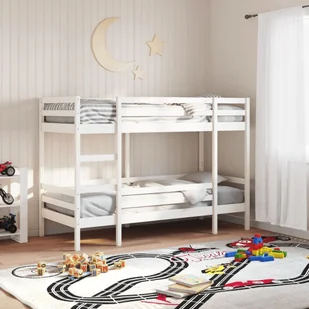 vidaXL vidaXL Łóżko piętrowe, białe, 75x190 cm, lite drewno sosnowe - Łóżka dla dzieci i młodzieży - miniaturka - grafika 1