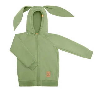 Bluza z uszami królika - pistacja - Bluzy i sweterki niemowlęce - miniaturka - grafika 1