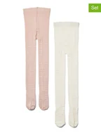 Rajstopy dziecięce - Wheat Rajstopy (2 pary) w kolorze białym i jasnoróżowym - miniaturka - grafika 1