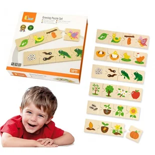 DLA DZIECI DREWNIANE PUZZLEZWIERZĄTKA I ROŚLINY - Puzzle - miniaturka - grafika 1