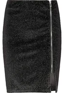 Spódnice - swirlie Damska spódnica aksamitna 77134300, czarna, XS, czarny, XS - miniaturka - grafika 1