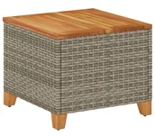 Stoły ogrodowe - Stolik ogrodowy technorattanowy z drewnem akacjowym - Irgan 5X - miniaturka - grafika 1