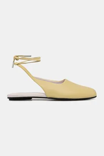 Calvin Klein baleriny skórzane BALLERINA SLING BACK LTH kolor żółty HW0HW02655 - Baleriny - miniaturka - grafika 1