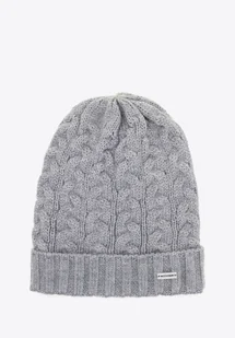 Czapka damska z warkoczowym splotem szara - Czapki damskie Czapka damska z warkoczowym splotem szara - Czapki damskie - miniaturka - grafika 1