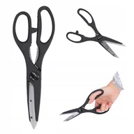 Nożyczki - Nożyczki nożyce uniwersalne wytrzymałe mocne ostre stalowe 21 cm czarne - miniaturka - grafika 1