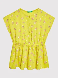 United Colors Of Benetton Sukienka letnia 49RUGV008 Zielony Regular Fit - Sukienki i spódniczki dla dziewczynek - miniaturka - grafika 1