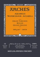 Podobrazia, bloki, papiery - Blok do akwareli Arches Aquarelle A5 300g Rough grain 12 kartek Naturalny biały - miniaturka - grafika 1