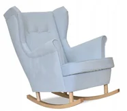 Fotel Uszak bujany WELUR pastelowe niebieskie lux