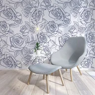 Tapety - Tapeta flizelina Niebieskie róże 152x104 cm + klej - miniaturka - grafika 1