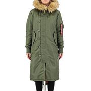 Kurtki damskie - Alpha Industries Long Fishtail Wmn damska kurtka zimowa Sage-Green, zielony (sage green), S - miniaturka - grafika 1