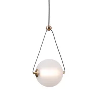 Lampy sufitowe - Lampa wisząca kula Rastia PND-34361-S-HBR-OPAL Italux LED 6W 3000K biała złota - miniaturka - grafika 1
