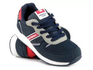 Sneakersy dziecięce sznurowane - AMERICAN CLUB ES 03/21, granatowe - Buty dla chłopców - miniaturka - grafika 1