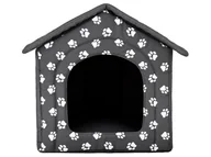 Budy dla psów - HobbyDog Buda dla psa, szara w łapki, 52x46x53 cm . - miniaturka - grafika 1