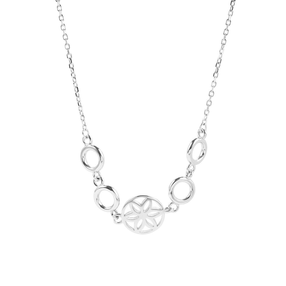 Srebrny naszyjnik 925 Ażurowy Kwiat