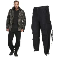 Odzież taktyczna i umundurowanie - Spodnie Długie Męskie BRANDIT M65 Vintage - Czarne XXL - miniaturka - grafika 1