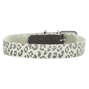 Ecolife HUNTER OBROŻA DLA PSA CONVENIENCE REFLECT GLOW LEOPARD BIAŁA dł 60 szer 2,5cm - Obroże dla psów - miniaturka - grafika 1