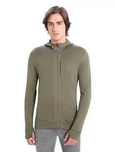 Icebreaker Merino Quantum Iii męska bluza z kapturem, długie rękawy, wełna, z zamkiem błyskawicznym, kurtka polarowa (1 opakowanie), Loden Green, XXL - Kurtki męskie - miniaturka - grafika 1