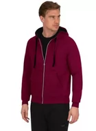 Bluzy męskie - Trigema Bluza męska, Czerwony (Chianti Melange 639), XL - miniaturka - grafika 1