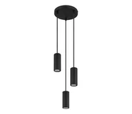 Lampy sufitowe - Globo 57918-3HB - Żyrandol na lince JAMES 3xGU10/25W/230V czarny - miniaturka - grafika 1