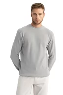 Bluzy męskie - DeFacto Męska bluza, szary, XL - miniaturka - grafika 1