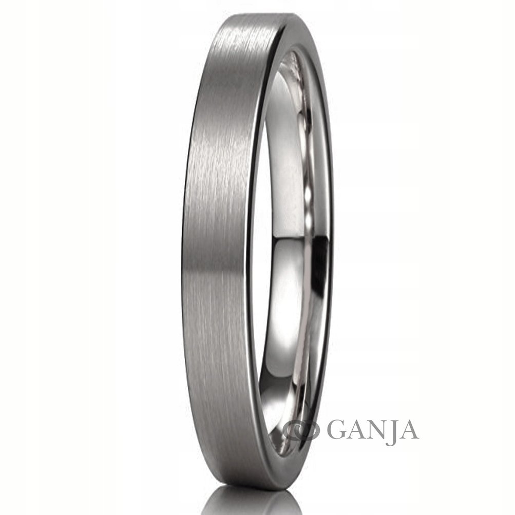 Obrączka tytanowa płaska szer. 3mm wzór BT16