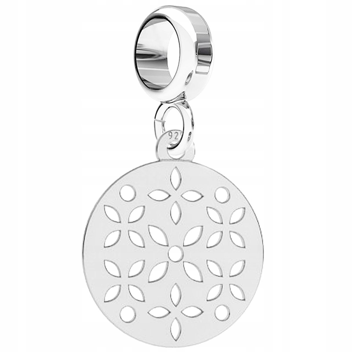 Charms wiszący blaszka kwiaty srebro 925