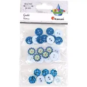 Zabawki kreatywne - Guziki plastikowe okrągłe 15mm niebies mix 30szt - Titanum - miniaturka - grafika 1