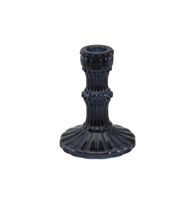 Świecznik czarny szklany 9 x 12 cm