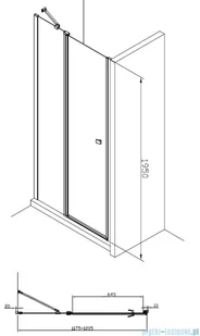 Roca Capital drzwi prysznicowe 120x200cm przejrzyste AM4612012M | - Akcesoria do armatury i ceramiki - miniaturka - grafika 2