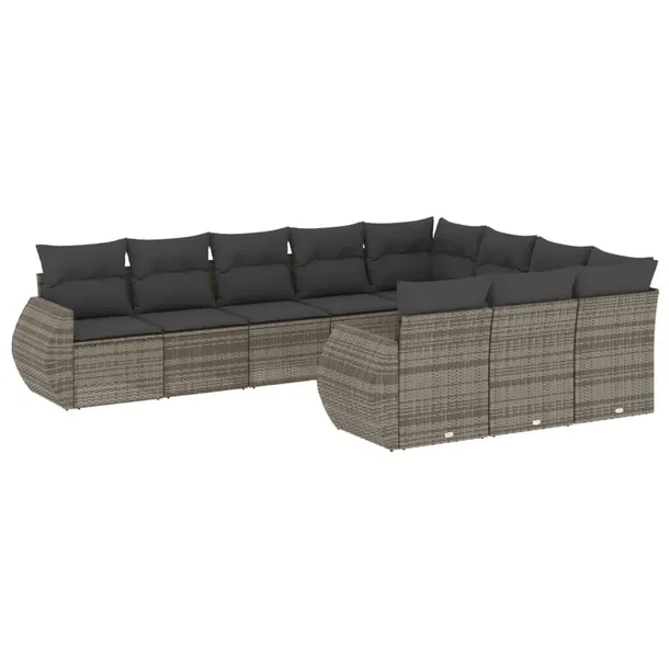 Zestaw mebli ogrodowych modułowych szary rattan PE 62 x 62 x 69 cm