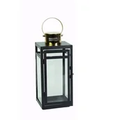 Ozdoby bożonarodzeniowe - Metalowa latarnia matowy czarny 28 cm - miniaturka - grafika 1
