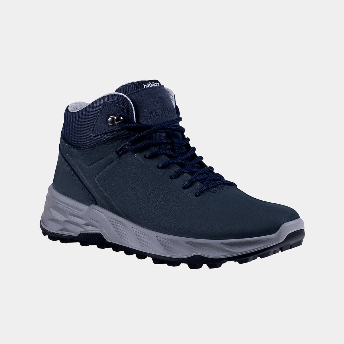 Męskie buty trekkingowe Alpinus Gemona Mid ciemny szary nubuk, wysokie membrana HDTX Light, podeszwa PU/PU 46