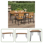 Stoły ogrodowe - The Living Store Stół ogrodowy z nogami szpilkowymi - 180x90x75 cm - akacja - Stół Ogrodowy - miniaturka - grafika 1