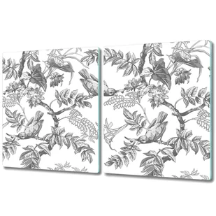 Deska Kuchenna ze Szkła Hartowanego - 2x 40x52 cm - Szare ptaki - Deski do krojenia Deska Kuchenna ze Szkła Hartowanego - 2x 40x52 cm - Szare ptaki - Deski do krojenia - miniaturka - grafika 1