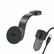 Ładowarki samochodowe - 4smarts Ład. indukcyjna Car Charging 15W + ładowarka samochodowa szary/grey 540988 - miniaturka - grafika 1