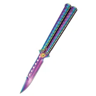 Noże - Nóż składany motylek Third Balisong Rainbow Stainless Steel, Rainbow (16071W) - miniaturka - grafika 1
