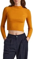 Koszulki i topy damskie - Pepe Jeans Koszulka damska Winona Perkins, Żółty (ochra żółta), L - miniaturka - grafika 1