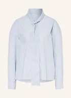 Bluzki damskie - Pepe Jeans Bluzka Z Wiązaniem Pod Szyją Karysha blau - miniaturka - grafika 1