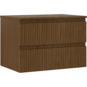 Szafki łazienkowe - Mexen Rivel szafka łazienkowa podumywalkowa 70 cm z blatem, 2 szuflady, ryflowana , orzech - 91A20-07047-2-BFFC86 - miniaturka - grafika 1