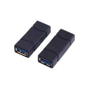 Logilink Adapter USB USB-A F/F Czarny AU0026 - Adaptery i przejściówki - miniaturka - grafika 1