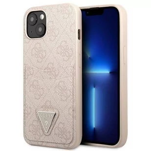 Etui Guess do iPhone 13 mini 5,4" różowy/pink hardcase 4G Triangle Logo Cardslot - Etui i futerały do telefonów - miniaturka - grafika 1