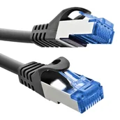 Kable miedziane - InLine® Kabel krosowy, Cat.6A, S/FTP, TPE (LSZH), CCA, PoE, LAN, Ethernet, kabel sieciowy, RJ45 Gigabit, czarny, 10 m, 72600S - miniaturka - grafika 1