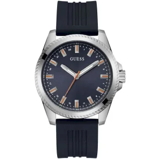 Zegarek Srebrny zegarek Guess Champ z paskiem navy GW0639G1 - Zegarki męskie - miniaturka - grafika 1
