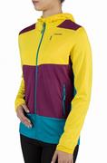 Bluzy sportowe damskie - Bluza damska techniczna z kapturem Viking Tacoma Hoodie 6446 żółto-fuksjowy - miniaturka - grafika 1