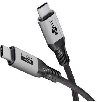 Goobay Kabel USB-C, USB4 wersja 2.0, 1 m, czarny szary - Długość kabla 1 m