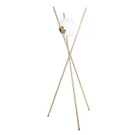 Lampy stojące - Złota podłogowa lampa Xena ze szklanym kloszem - miniaturka - grafika 1